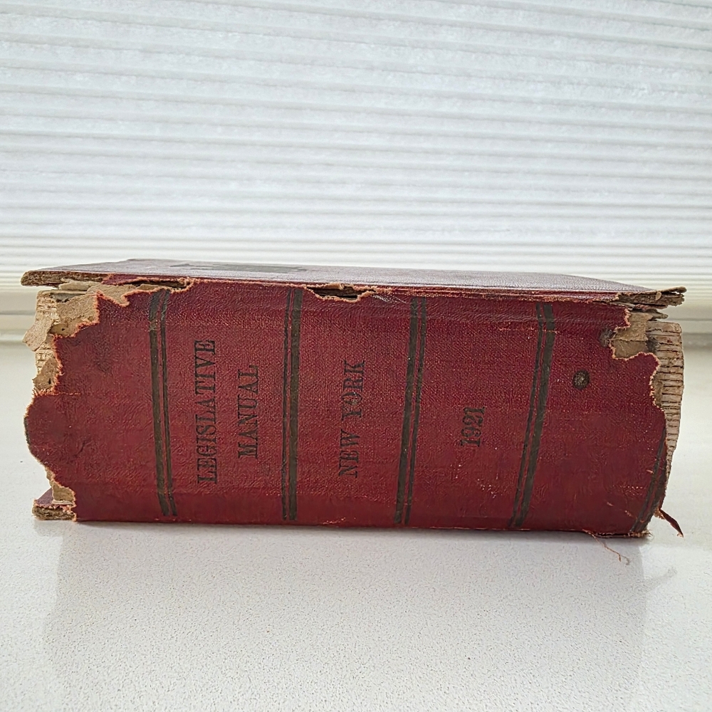 Antique Red New York Legislative Manual Book From 1921